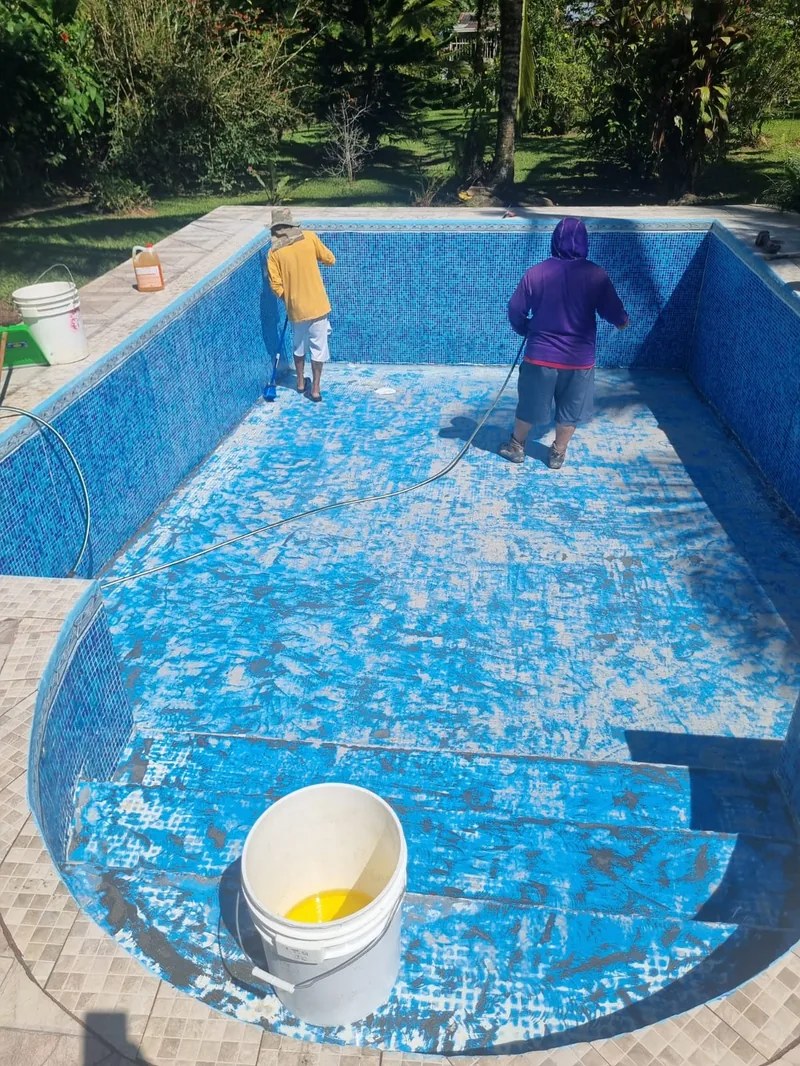 Cepillado interior de piscina en Costa Rica